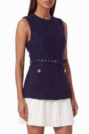 Anise Belted Mini Dress in Bouclé