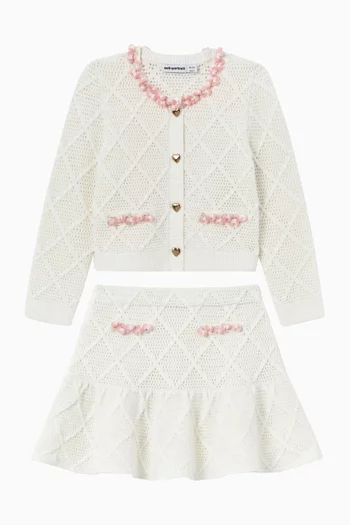 Embellished Skirt in Diamond Knit