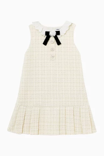 Floral Bow Dress in Bouclé