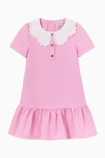 Broderie Anglaise Collar Dress in Cotton