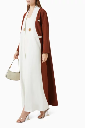 Panelled Abaya in Crepe