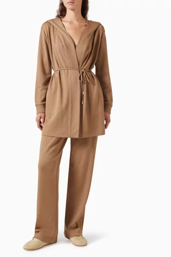 Drawstring-waist Pants in Wool Jersey