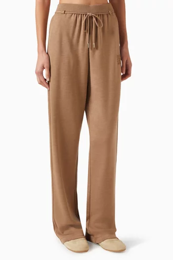 Drawstring-waist Pants in Wool Jersey