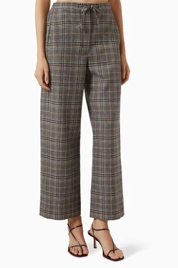 Vischio Check Pants in Wool Flannel