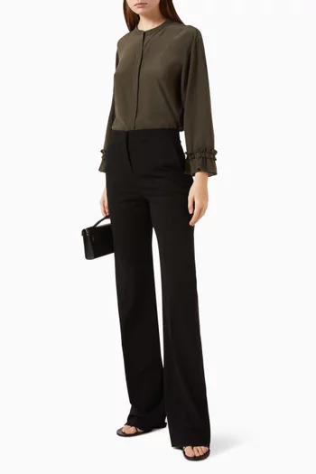 Straight-leg Pants in Wool Gabardine