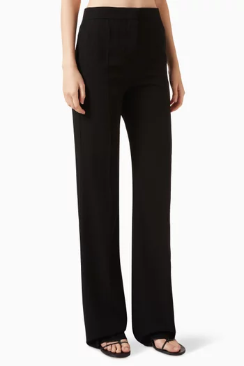 Straight-leg Pants in Wool Gabardine