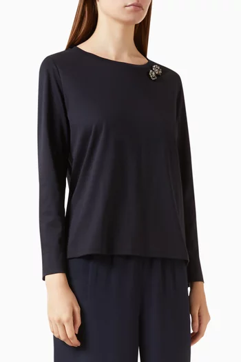 Crewneck T-shirt in Jersey