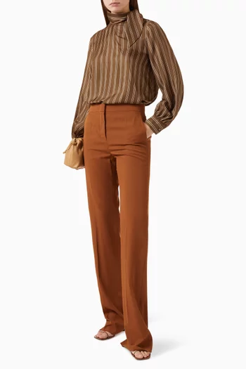 Straight-leg Pants in Wool Gabardine