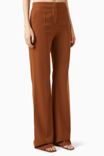 Straight-leg Pants in Wool Gabardine