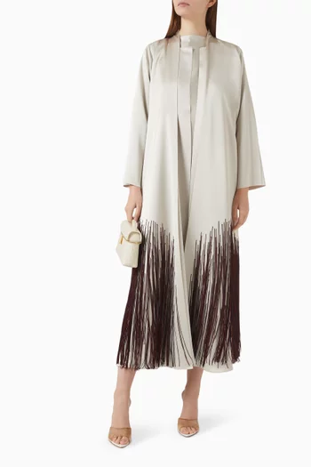 3-piece Fringed Set Abaya