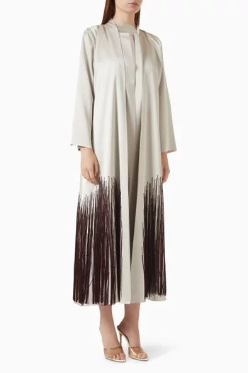 3-piece Fringed Set Abaya