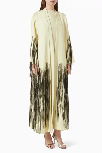 3-piece Fringed Set Abaya