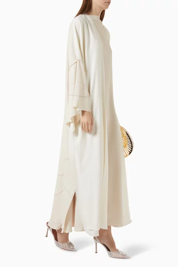Embroidered Two-tone Abaya Set