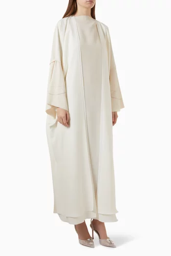 Embroidered Two-tone Abaya Set