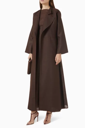 3-piece Set Abaya in Linen
