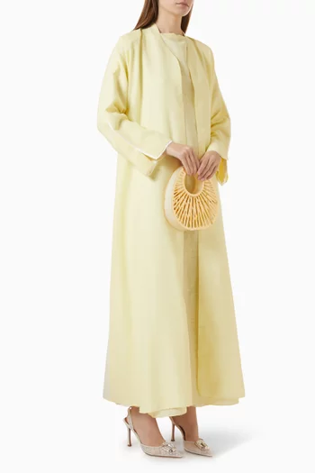 3-piece Set Abaya in Linen