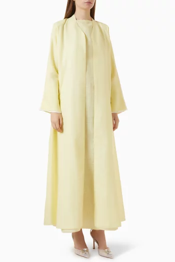 3-piece Set Abaya in Linen