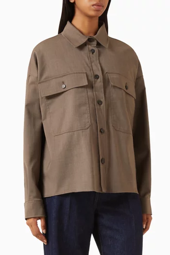 Radura Shirt Jacket in Stretch Wool