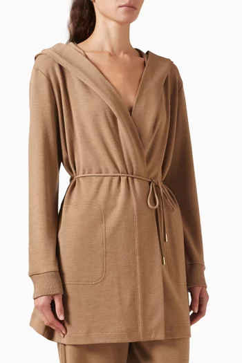 Belted Jacket in Virgin Wool Jersey