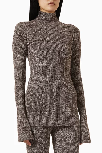 Turtleneck Sweater in Ribbed-knit