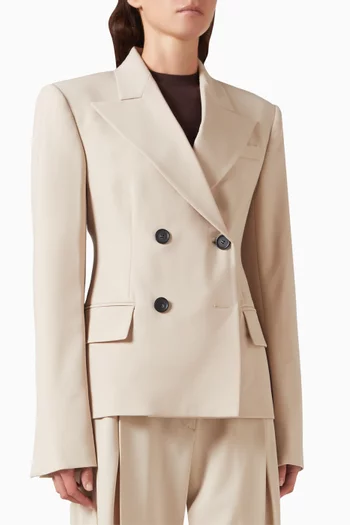 Double-breasted Blazer in Virgin Wool Blend