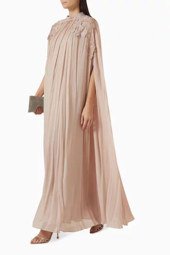 Evanna Cape Dress in Viscose Georgette