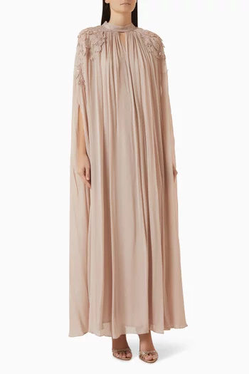 Evanna Cape Dress in Viscose Georgette