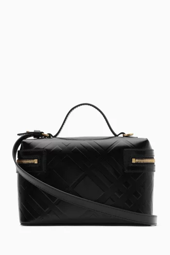 Bloomsbury Check-embossed Vanity Bag in Calf Leather