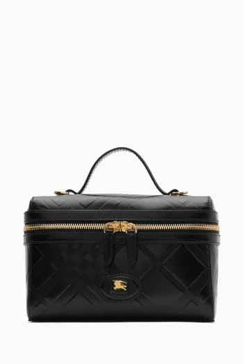 Bloomsbury Check-embossed Vanity Bag in Calf Leather