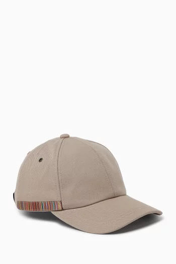 ‘Signature Stripe’ Trim Baseball Cap in Cotton