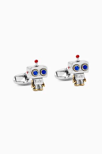 Robot Cufflinks in Metal