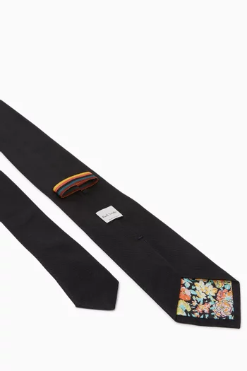 Floral-print Tie in Silk