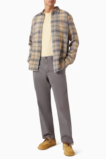 Crinkle Check Shirt in Cotton & Cashmere
