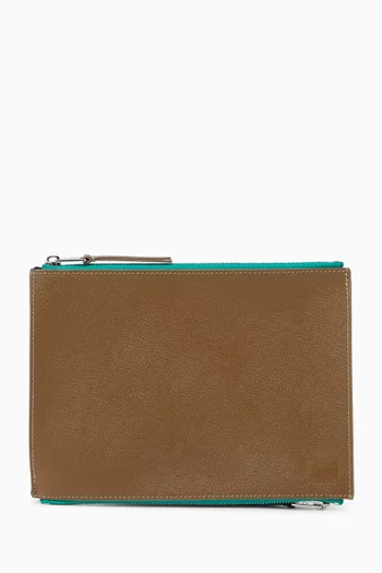 Travel Zip Wallet in Leather