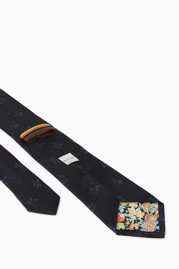 Floral-print Tie in Silk