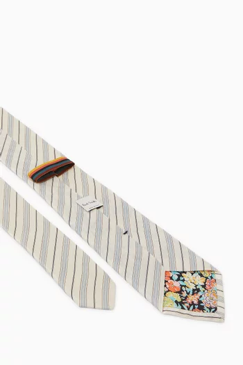 Shirting Stripe Tie in Silk-blend