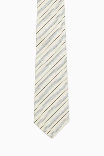 Shirting Stripe Tie in Silk-blend
