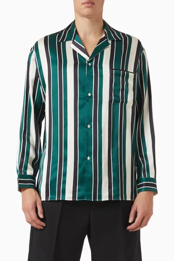 Striped Combo Shirt in Silk