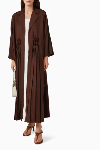 Pleated Embroidered Abaya