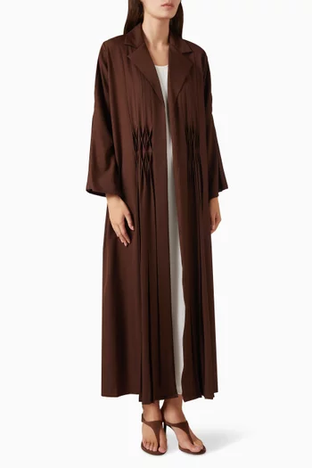 Pleated Embroidered Abaya