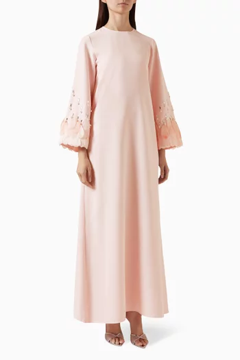 Feather-embellished Maxi Dress