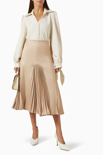 Sara Pleated Midi Skirt