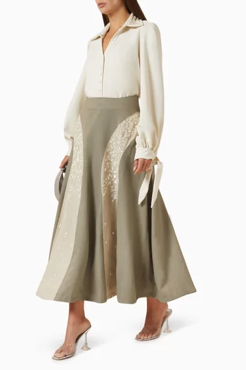 El Yazi Embellished-collar Blouse