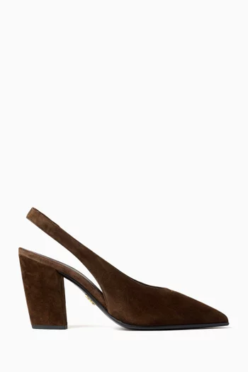 Logo 85 Slingback Pumps in Suede