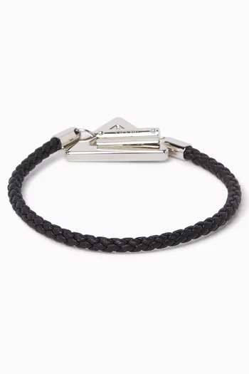 Logo Bracelet in Braided Leather
