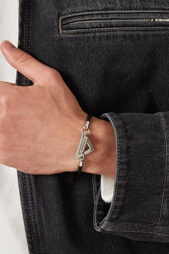Logo Bracelet in Braided Leather