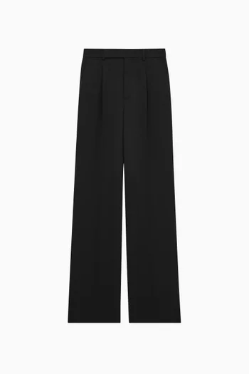 Wide-leg Pants in Grain de Poudre Wool