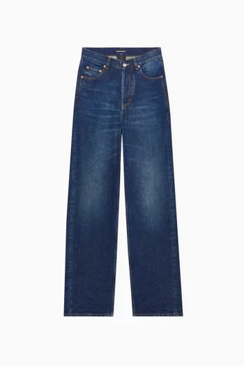High-waisted Baggy Jeans in Denim