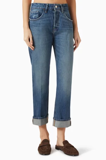 Vintage Straight Ankle Jeans in Denim