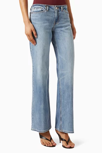 Ghost Waist Low Loose Jeans in Comfort Stretch Denim